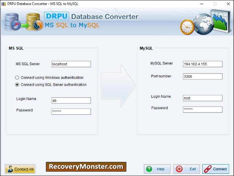 MSSQL To MySQL Data Base Conversion screen shot